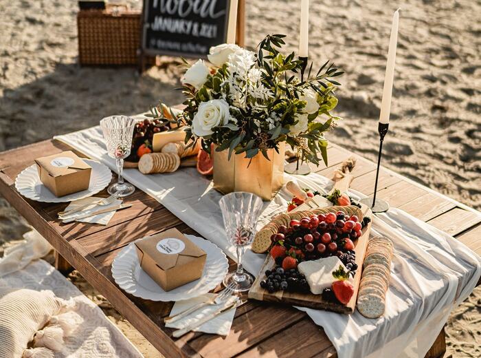 Grand celebration picnic at the beach